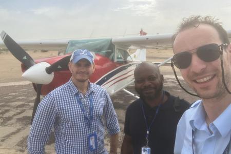 Pilot Phil, Samba Nzaba Aymar and Frank Santana 