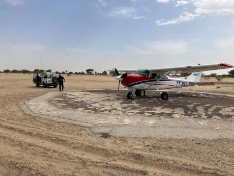 MAF plane at the airstrip in Bol