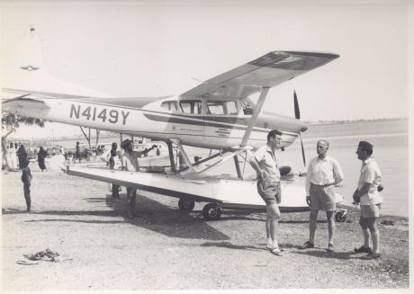 Amphibian plane around Lake Chad during the early days of the programme.
