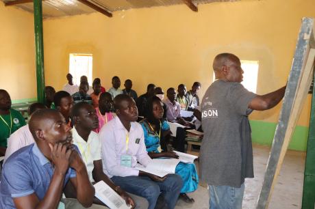 Pastor Beasnael facilitating one of the Bible study sessions